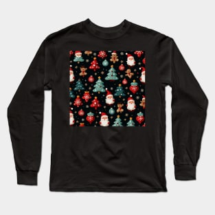 It's  time for cute Christmas patterns with Santa claus Long Sleeve T-Shirt